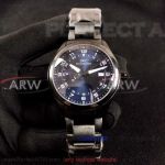 Perfect Replica IWC Ingenieur D-Blue Face Black Steel Band 42mm Watch